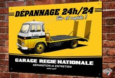 Plaque métal déco 30x20cm Dépanneuse ancien Garage Renault avec camion SAVIEM