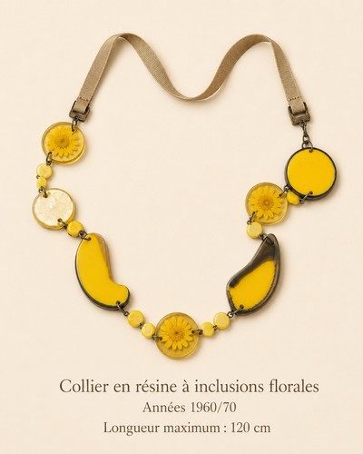 Collier vintage résine - collier,