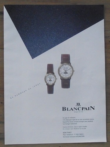 Publicité montre blancpain - publicité,