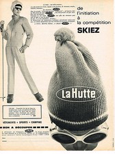 PUBLICITE ADVERTISING 054  1967  LA HUTTE   vetements de ski anorak fuseaux