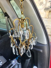  LUSTRE A PAMPILLES ANCIEN 1 FEUX