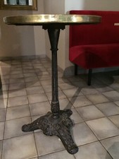 20 gueridons de bistro 19eme, plateau marbre 51 cm cercle de  laiton, pied fonte