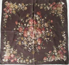 -Superbe Foulard CHERRY CHAU 100% soie  TBEG vintage scarf 88 x 86 cm