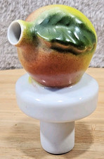Ancien Rare Gros Bouchon Bec Verseur En Porcelaine Un Fruit Une Pomme Collectio 