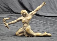 Ancienne mascotte automobile en bronze signé MADY