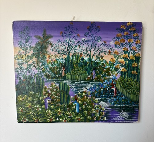 Tableau naïf haïtien - , signé