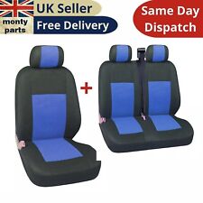 Bleu Utilitaire Bus Camion Tissu Siège Housses Protection Universel Lavable 2+1