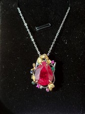 Collier Pendentif Argent Rubis