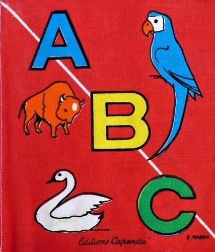 Ancien livre tissu abc - ancien,