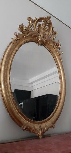 Grand miroir ovale xixème - grand,