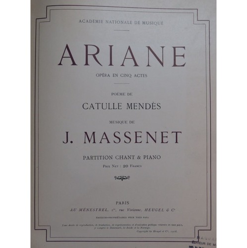 Massenet jules ariane opéra - massenet,