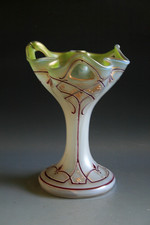ANCIEN VASE ART NOUVEAU EN VERRE ÉMAILLÉ IRISÉ - CIRCA 1900