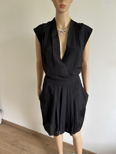 Robe noire satinée - , sans