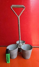 Porte Pot Plante Ustensiles à Poignée Triple Zinc Metal Bassine