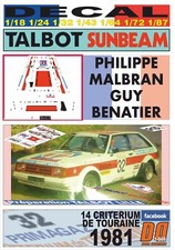 DECAL TALBOT SUNBEAM LOTUS