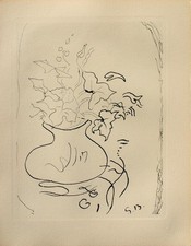 Georges BRAQUE : Le vase fleuri, Héliogravure, 1950