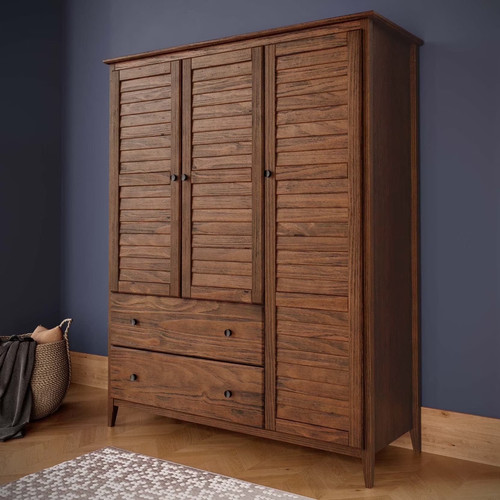 Solid wood three door wardrobe - solid,