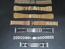 Lot de 7 anciens bracelets pour montre en acier des années 70 ou 80 homme femme