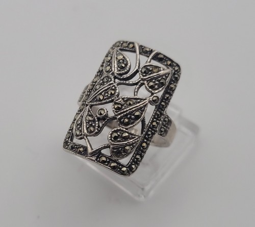 Bague vintage argent massif - en,
