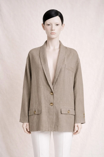 Lanvin veste blazer lin beige - lanvin,