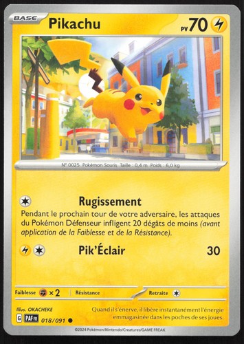 Carte pokémon pikachu 018 091 - carte,