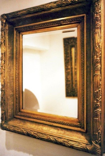 Grand miroir mural bois - 1m,
