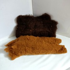 laine cardée 100% mérinos origine FRANCE à feutrer 100 gr marron et chamois