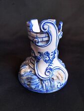 Émile Gallé / Tour pyrogène en faience cameieu bleu au chardon / St-Clément