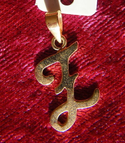 Pendentif plaque lettre z - lettre,