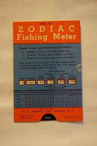 Vintage 1930s zodiac fishing - vintage,