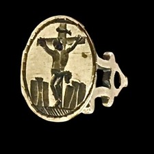 Ancien Sceau XVIIIe  religieux  Christ En Croix altes siegel ancient seal