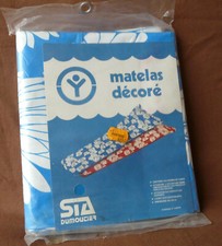 Matelas gonflable SIA Dumoutier vintage rétro début années 1980 grosses fleurs