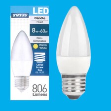 8x 8W (=60W) Perle Bougie Économiseur D'Énergie LED Es E27 Ampoule Lampe 2700K