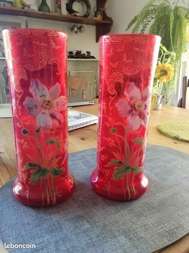 Paire vase verre - en,