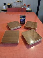 Vintage, 4 très beaux  petits dessous de plat carrés formica  années 70