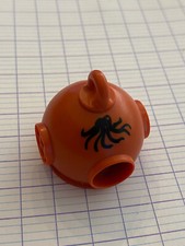 PLAYMOBIL CASQUE DE PLONGEUR SCAPHANDRIER ORANGE MOTIF POULPE 30634820 3949