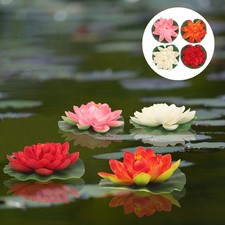  Simulation de nénuphar flottant en plastique, 4 pièces, 17CM, fleur de Lotus,