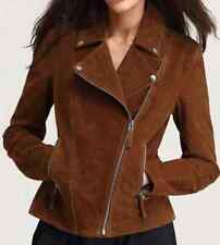 Blouson motard femme en daim