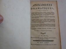 Anecdotes dramatiques. Tome