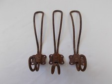 LOT 3 PORTE MANTEAU PATERE INDUSTRIEL METAL FRENCH ANTIQUE USINE ATELIER PROUVE