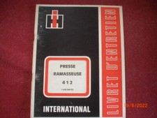 LIVRET ENTRETIEN PRESSE RAMASSEUSE INTERNATIONAL 412