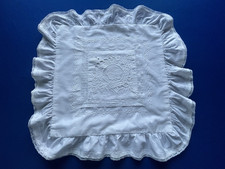 petite taie ancienne/ vintage/ pur coton/broderies/dentelle (utile:38X38)  (L95)