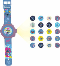 Montre Projection Enfant 20 Images Lilo & Stitch, Bracelet Ajustable, Digital