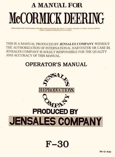 Manual for mccormick deering - manual,