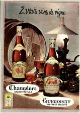 Publicité ancienne vins tuilés fin et velouté 1965 issue de magazine
