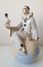 ancienne boite pierrot very rare pierrot antique half doll box jar powder