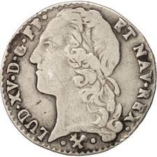 [#417195] Moneda, Francia, Louis XV, 1/10 Écu au bandeau, 12 Sols, 1/10 ECU, 176