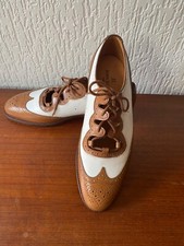 John Lobb chaussure Ghillie Brun blanc spectator femme 37,5 neuves