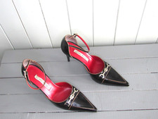 ESCARPINS A BRIDES CUIR NOIR P 37 LUCIANO PADOVAN