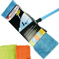 Balai Microfibre Vadrouille MOP Clipsable + Manche Bâton Télescopique 120 cm